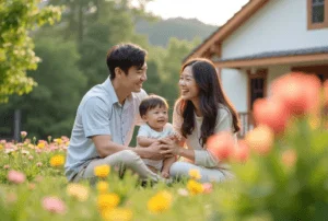 family at garden 02